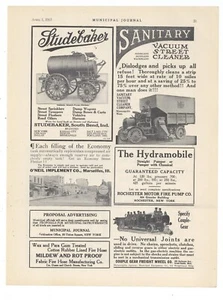 Anuncio distribuidor automático a presión Studebaker 1915: barredora de calles-vagones. S Bend - Imagen 1 de 1