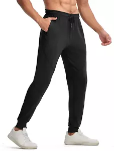 Men'S Sweatpants with Zipper Pockets Workout Tapered Joggers for Men Athletic Ac - Picture 1 of 12