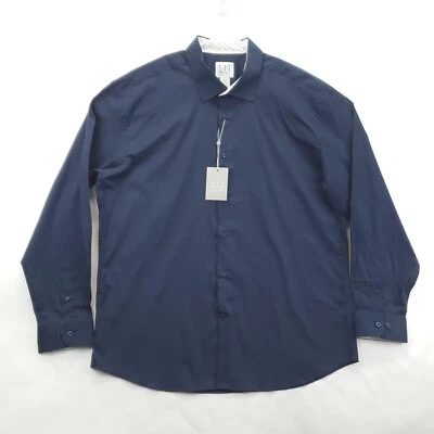 NEW Linea Uomo Performance Shirt Mens 3X Blue Stretch Long Sleeve Button-Up - Image 1 of 4