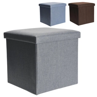 Sitzhocker Hocker faltbar Sitzwürfel mit Stauraum Sitztruhe Pouf Polsterhocker - Bild 1 von 3