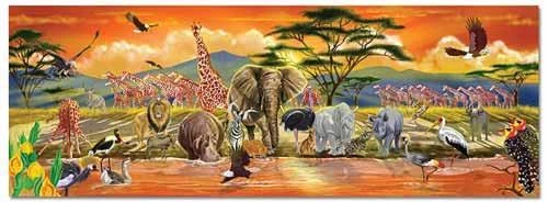 Jumbo Melissa & Doug Safari Floor Puzzle 100 Pcs Over 4 FT African Plains