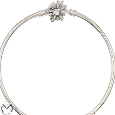 Bracciale Pandora in argento 925 rigido Fiocco di neve -437/ST- - Immagine 1 di 2
