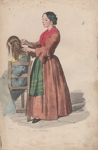 Filippo Palizzi La Capera 1853 De Bourcard bulino acquarellato - Picture 1 of 1