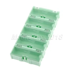 5Pcs/Kit Plastic Green Electronic Component Parts Case Storage Box Organizer New - Picture 1 of 10