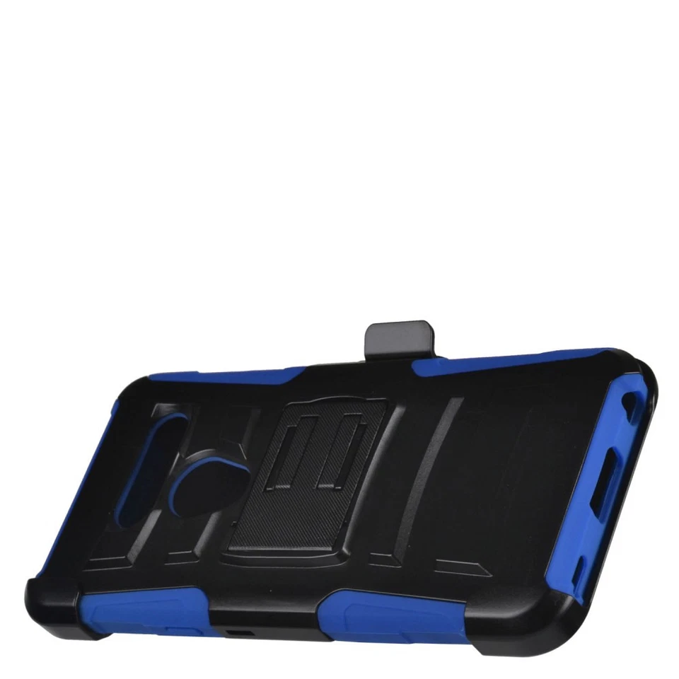 GSA Car Armor Holster Case w/Kickstand for LG G8 ThinQ - Black/Blue - Image 1 of 1