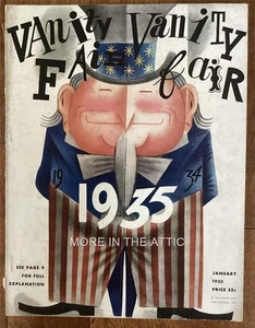 VANITY FAIR JANUARY 1935 UNCLE SAM ART DECO MAGAZINE UNCUT - Picture 1 of 1