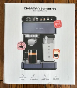 Chefman 6-in-1 Barista Pro with Steamer, Automatic One-Touch Coffee Maker NEW - Picture 1 of 6