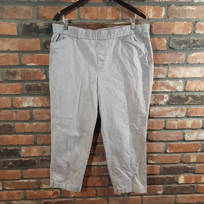 Lote de (2) pantalones chinos recortados de tiro medio Lands' End minimalistas para mujer 18 Foto 1 de 4