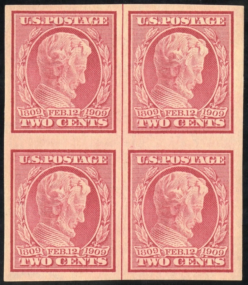 US Stamps # 368 MNH Superb Block Of 4 With Vertical Line Scott Value $115.00 - Image 1 of 1