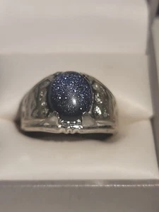 Vintage Sterling Silver Purple Sun Star Stone Ring Size 11.75 - Picture 1 of 12