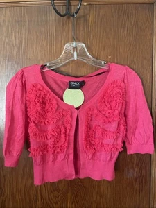 NWT ONLY Cropped Sweater w/ Embellished Roses SZ Med Floral - Bild 1 von 7