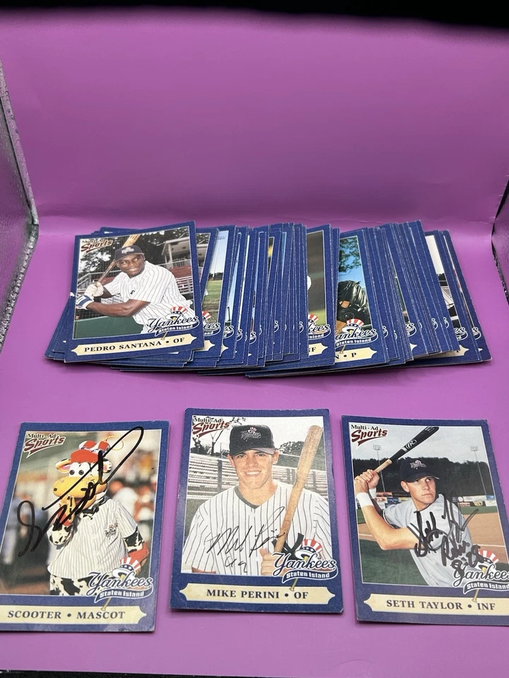 1999 Multi-Ad Sports Staten Island Yankees Complete Set 3 Signed  Maybe 2 Sets - Image 1 of 4