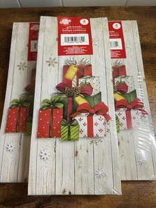 3 Christmas Gift Boxes All Different 12 X 5 X 3 inch  Plain White Bottom New - Picture 1 of 4