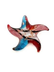 Colgante estrella de mar con incrustaciones de vidrio de arte de murano con lazo de fianza - Imagen 1 de 1