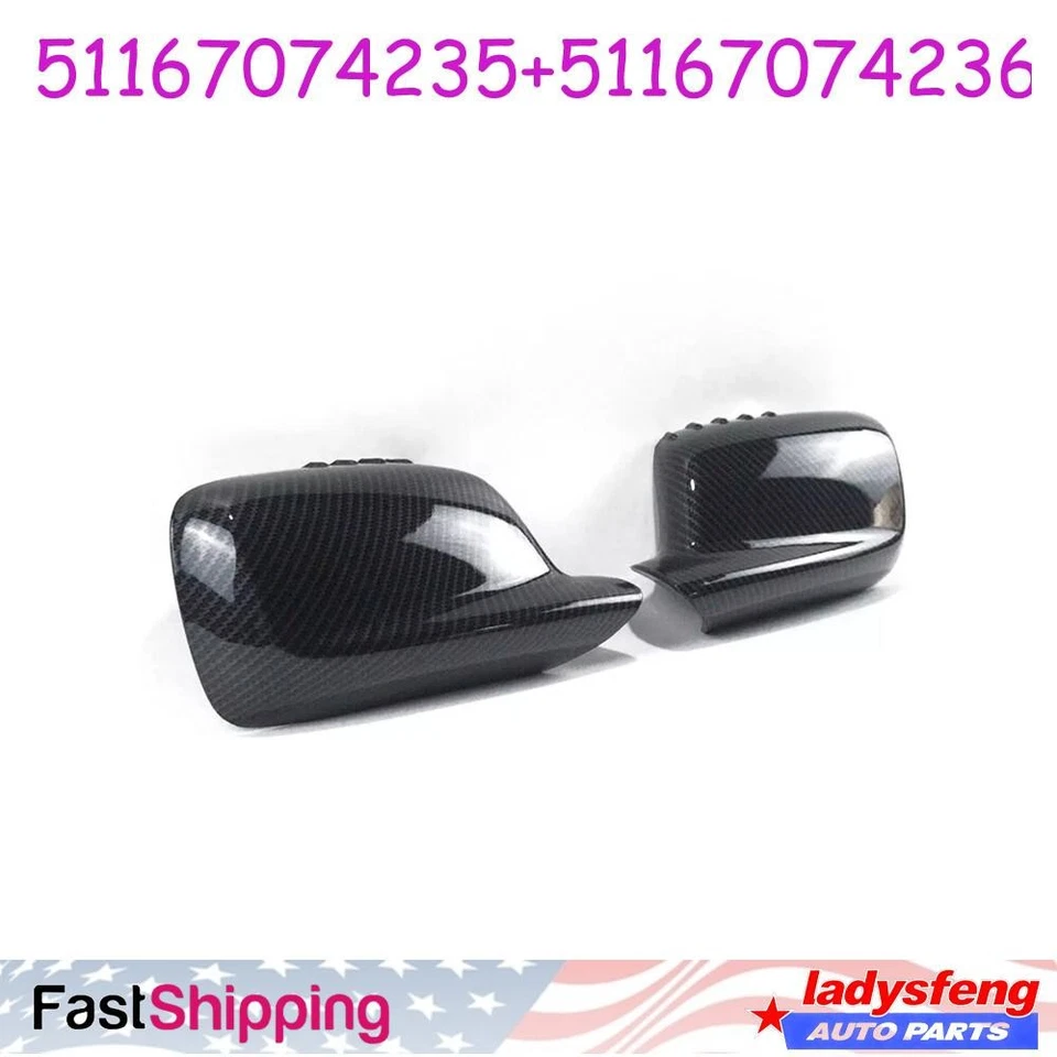 Carbon Fiber Mirror Cover For BMW E46 330Ci 325Ci E65 E66 750i 750Li 760i 760Li Foto 1 de 4