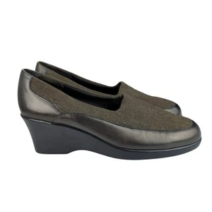 Vintage Munro American Walking Wedge Heel Loafers Women's Size 9 Brown Black - Picture 1 of 8