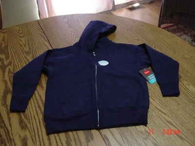 Sudadera con capucha unisex azul con cremallera de Hanes Foto 1 de 4