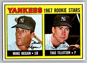 1967 TOPPS #553 MIKE HEGAN ROOKIE & THAT TILLOTSON YANKEES - Picture 1 of 3
