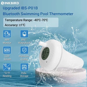 Bluetooth Pool Thermometer Floating Meter Waterproof LCD Screen Aquarium C/F UK - Picture 1 of 20