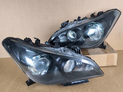 Nissan Fuga M37 Infiniti Y51 09-13 XENON HID Front BLACK Headlight Lamps OEM SET - Image 1 of 4