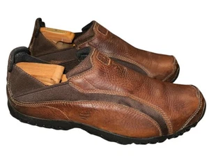 Timberland Smart Comfort Casual Slip On Brown Leather Driving Shoes Mens Sz 10M - Picture 1 of 10