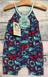 Flap Happy Summer Seashore Summer Bubble Romper 12 Months - Picture 1 of 1