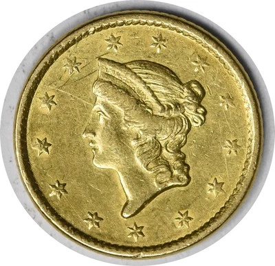 Oro 1851 $1 tipo 1 EF sin certificación #1232 Foto 1 de 2