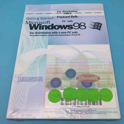 Microsoft X03-66598 Windows 98 Product Key & Booklet *SEALED IN SHRINK NO CD* - Image 1 of 4