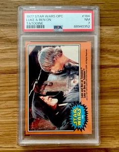 Topps Star Wars 1977 OPC #184 PSA 7 LUKE AND BEN ON TATOOINE! NM - Picture 1 of 3