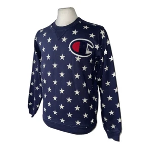 Champion X Supreme Jersey Mediano Azul Marino Blanco Estrellas Raro Sudadera Pullover - Imagen 1 de 6