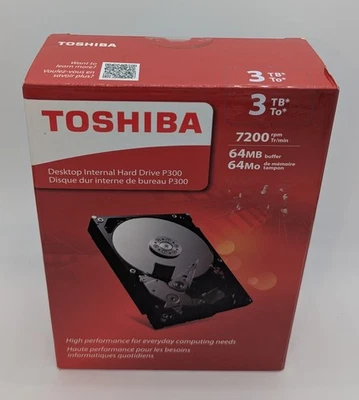 NIB Toshiba P300 3TB Desktop PC Internal 7200 RPM 3.5" (HDWD130XZSTA) Hard Drive - Image 1 of 4