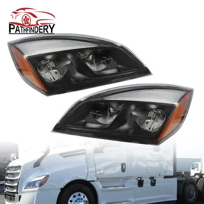 1 Pair For 2018-2022 Freightliner Cascadia Full LED Black Housing Headlights - Image 1 of 4
