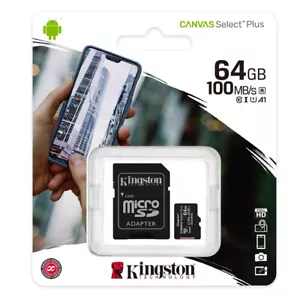 Kingston Micro SD Card 32GB 64GB 128GB Class 10 SDHC SDXC Phone Memory & Adapter - Picture 1 of 108