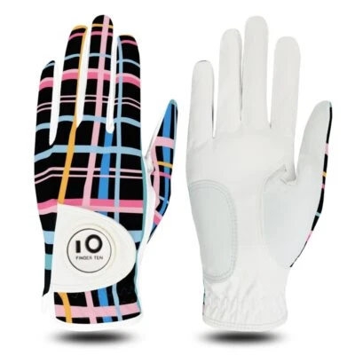 Nuevo diseño estampado premium guantes de golf para mujer mano izquierda derecha con marcador de pelota Foto 1 de 4
