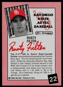 1990 San Diego State Aztecs Rusty Filter * Autograph * Signed - Picture 1 of 2