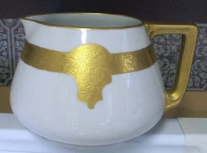 EARLY ~ ORNATE LIMOGES PITCHER ... LOVELY with 24K GOLD - Picture 1 of 6
