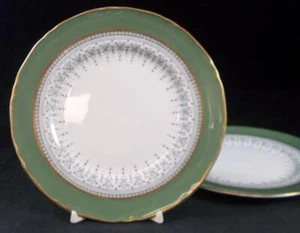Royal Worcester Regency Green and Gray Set of 2 Bread and Butter Plates Z2730 - Picture 1 of 5
