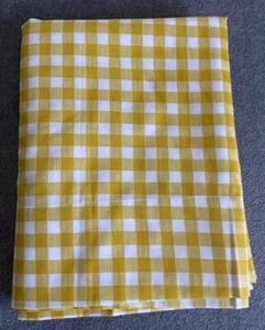 Burlington House Yellow Plaid Check 72x104 Flat Sheet Cottage Core Made in USA - Picture 1 of 10