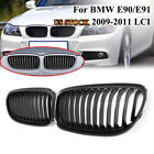 Carbon Fiber Look Front Kidney Grilles For BMW E90 E91 Sedan 4Dr LCI 2009-2011