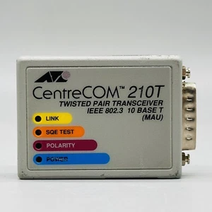 ATI, CENTRECOM 210T, TWISTED PAIR TRANSCEIVER, IEEE 802.3, 10 BASE T, 12 VDC - Afbeelding 1 van 5