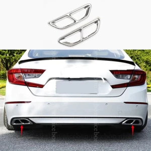 2pc Stainless Rear cylinder exhaust pipe Cover fit For Honda Accord 2018-2020 - Picture 1 of 11