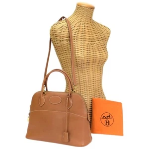 HERMES Bolide 31 Veau Gulliver (Leather) GD □A 1997 Handbag Gold (Light Brown) - Picture 1 of 18
