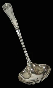 TIFFANY & CO WAVE EDGE STERLING SILVER MASSIVE 13.5" SCALLOP SOUP BOWL LADLE - Picture 1 of 4