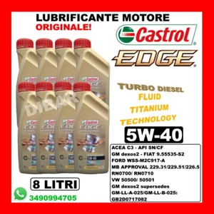OLIO CASTROL EDGE TURBO DIESEL 5W40 FLUID TITANIUM TECHNOLOGY ACEA C3 DA 8 LITRI - Bild 1 von 3