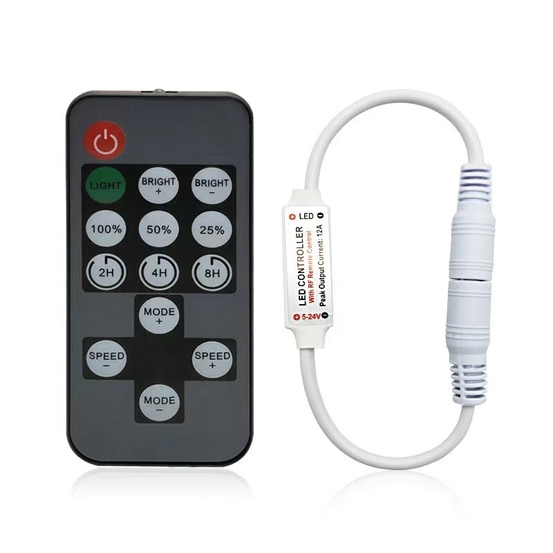 5-24V 14Keys RF LED Strip Controller Mini Dimmer RF Remote 5050 LED Strip Lights - Image 1 of 4