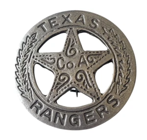 Replica Texas Rangers Peso Back Company A Pewter Badge Novelty Western Badge - Picture 1 of 3