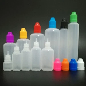 Wholesale 3ml-120ml Empty LDPE Plastic Colour Childrproof Cap PE Dropper Bottles - Picture 1 of 6