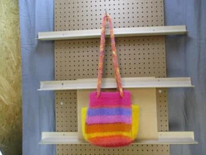 Vintage Hippy Rainbow Purse Handbag Shag Woven Retro Shoulder Colorful - Picture 1 of 9