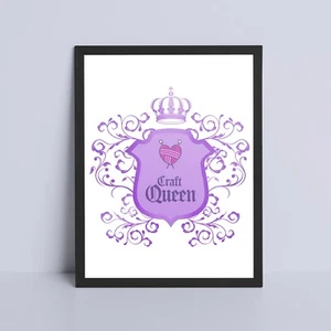 Craft Queen Art Print, Sewing Room Wall Poster, Desk Picture, Room Decor Gift - Picture 1 of 2