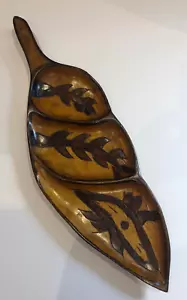 Vintage Hand Carved Wooden Tray, Serving Tray, Fish Design , Haitian - Foto 1 di 10